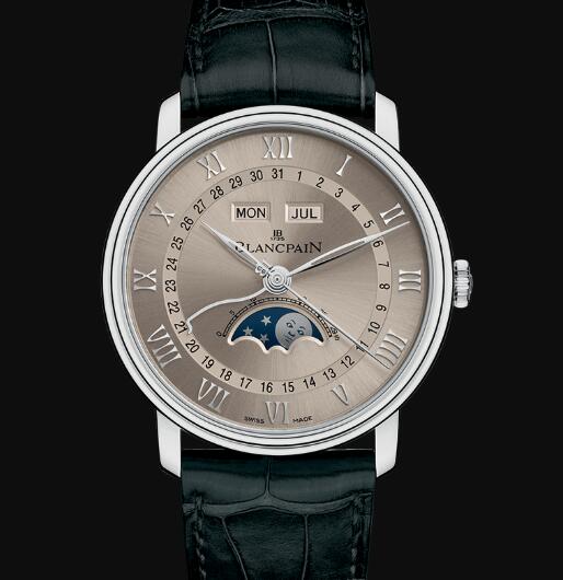 Review Blancpain Villeret Watch Price Review Quantième Complet Replica Watch 6654 1504 55A - Click Image to Close